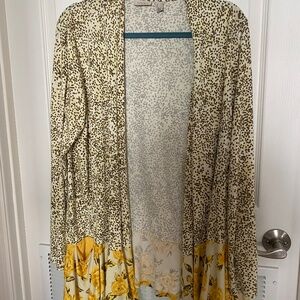 LOGO Lori Goldstein Cardigan Sweater Print Medium